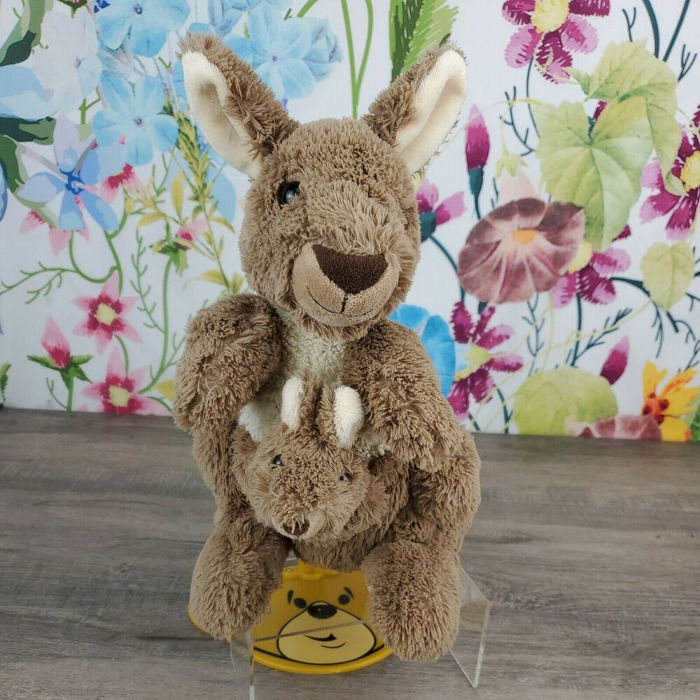 Wild Republic Kangaroo & Baby Joey Plush 12" Floppy Roo 2013 Stuffed Animal